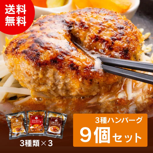 3種ハンバーグ9個セット